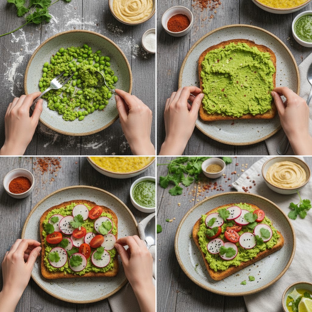 SMASHED EDAMAME TOAST PLANT-BASED