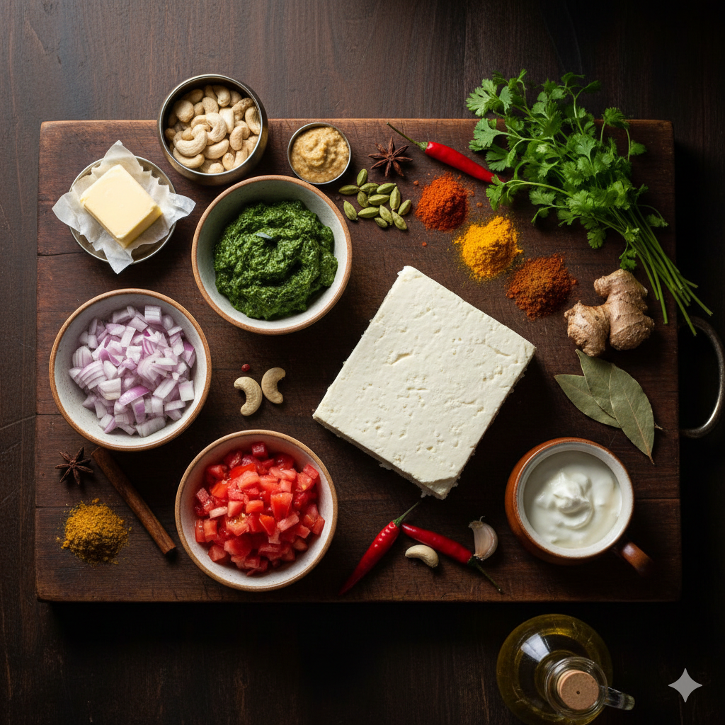 Ingredients for paneer lababdar recipe restaurant style
