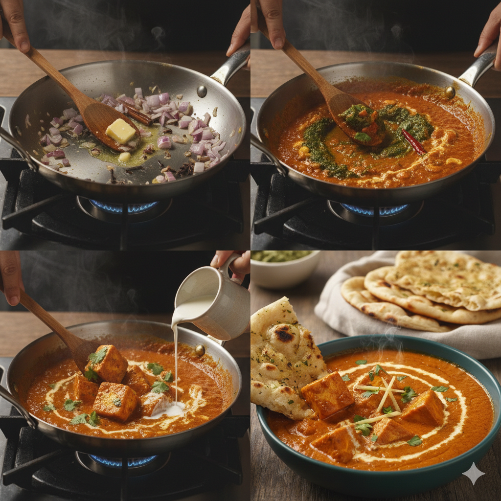 Step by step paneer lababdar recipe restaurant style cooking