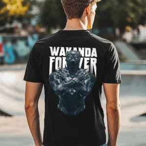 Men's Black The King Graphic Printed T-shirt